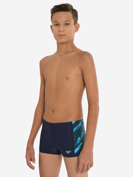 Плавки-шорты Speedo HyperBoom Panel Aquashort детские (Детский; 11-12 лет; синий/бирюзовый)